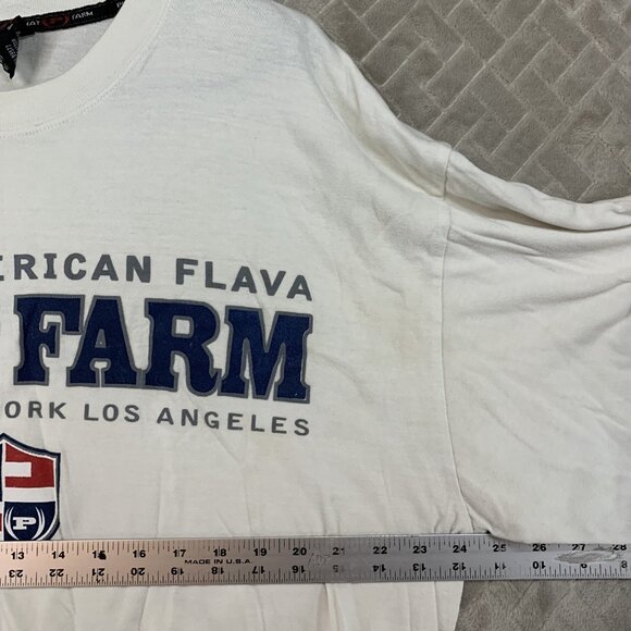 Phat Farm Mens XL T-Shirt White Long Sleeve Vintage Y2K Logo Graphic Street Wear - Picture 7 of 15